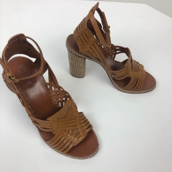 Tory Burch Pecha Woven Block Heel Sandals - Picture 3 of 8